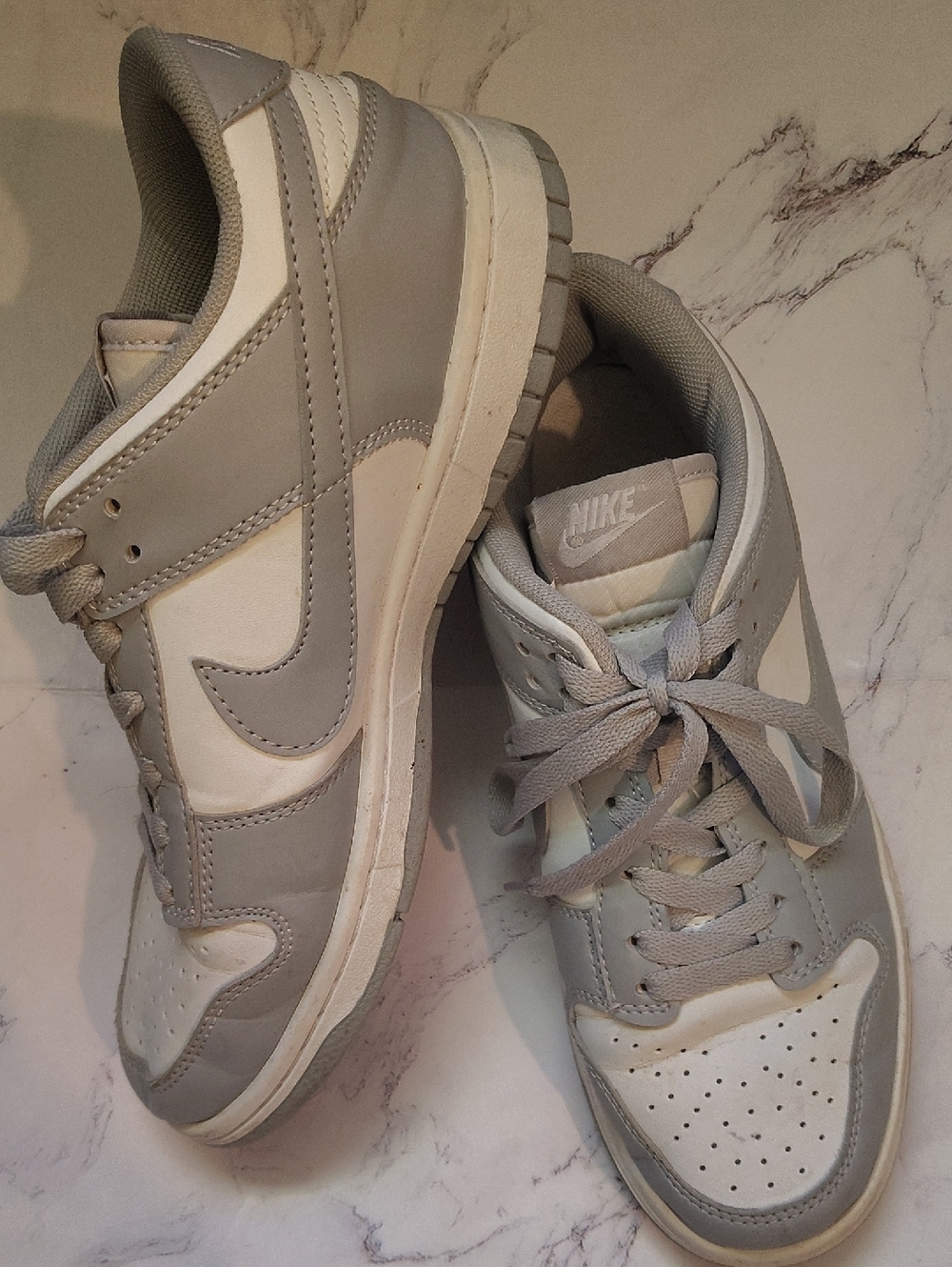Nike Men’s Low-Top Sneakers in Gray & White